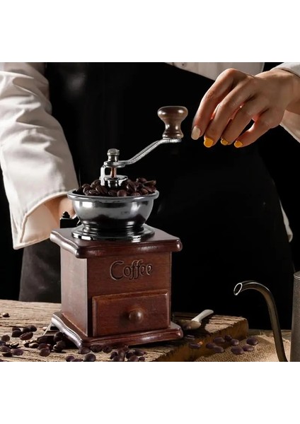 Standart Manuel Mini Kahve Değirmeni Ahşap Vintage Antika Seramik El Krank Kahve Değirmeni Retro Tarzı Ahşap Kahve Değirmeni (Yurt Dışından) fırsatları