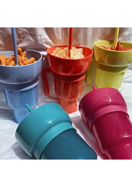Bu2 2 In 1 Samanlı Snack Tumbler Sızdırmaz Snack Kupası Yetişkinler Için Yeniden Kullanılabilir Aperatif ve Içecek Kupası Snack Yaylı Stadyum Tumbler (Yurt Dışından) fiyatları