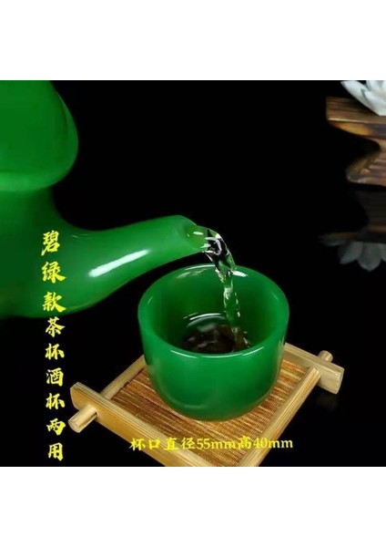 4 Açık Yeşil Yeşim Çay Bardağı Kung Fu Çay Seti Sağlık High-End Yeşim Tekli Master Fincan Seti Yeşim Su Bardağı Şarap Cam Kase Çay Fincanları Küçük Su Bardağı (Yurt Dışından)
