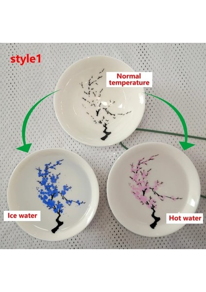 Soğuk ve Sıcak Pm Japon Sihirli Sakura Fincan Soğuk Sıcaklık Renk Değiştiren Çiçek Ekran Sake Fincan Seramik Kung Fu Çay Bardağı Çay Kase Sakura Fincan (Yurt Dışından)