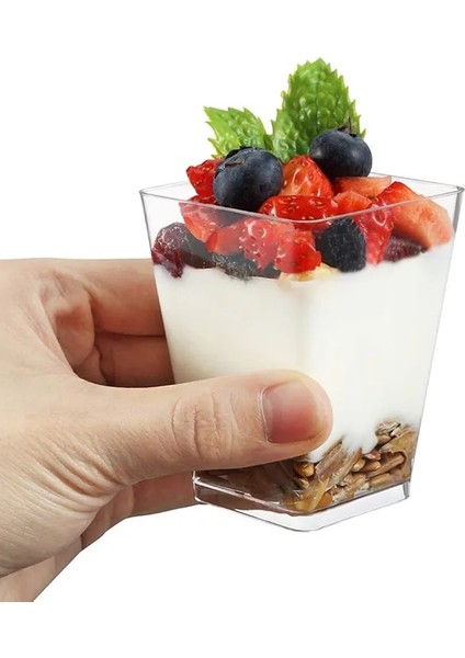 150 Ml-20 Adet Tek Kullanımlık Plastik Bardaklar Mini Tatlı Bardak Şeffaf Gıda Kabı Çikolata Jöle Mousse Parti Düğün Sofra (Yurt Dışından)