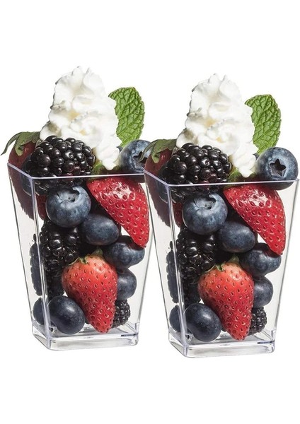 150 Ml-20 Adet Tek Kullanımlık Plastik Bardaklar Mini Tatlı Bardak Şeffaf Gıda Kabı Çikolata Jöle Mousse Parti Düğün Sofra (Yurt Dışından)