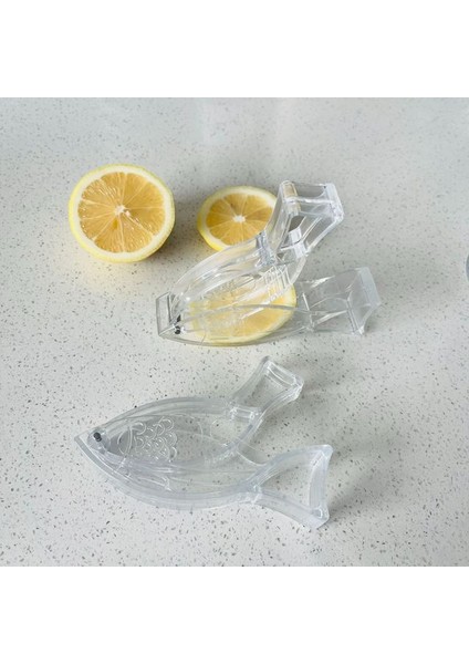 2 Adet Balık Yeni 2/1 Adet Mutfak Ev Kayma Aracı Basın Sıkma Meyve Mini Manuel Sıkacağı Kuş Balık Şekli Şeffaf Taşınabilir Turuncu Limon Sıkacağı (Yurt Dışından)