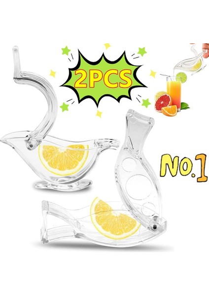 2 Adet Balık Yeni 2/1 Adet Mutfak Ev Kayma Aracı Basın Sıkma Meyve Mini Manuel Sıkacağı Kuş Balık Şekli Şeffaf Taşınabilir Turuncu Limon Sıkacağı (Yurt Dışından) fiyatları