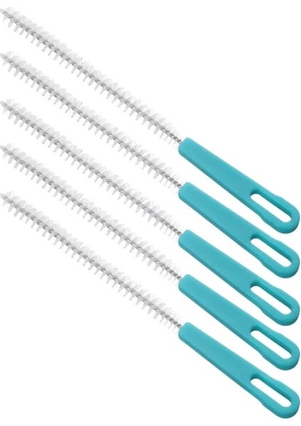 Yeşil 5 Adet Uzun Çim Samanı Temizleyici Esnek Hortum Fırçası Naylon Boru Tüp Biberon Fırçaları Su Bardağı Lotus Kök Deliği (Yurt Dışından)