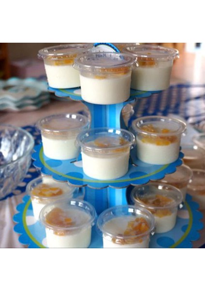 B 100 Adet 50 Adet / 100 Adet 140 ml Dondurma Kavanozları Kutusu Servis Kaseleri Tatlı Kaseler Tek Kullanımlık Parti Plastik Şeffaf Puding Tatlı Bardak (Yurt Dışından)