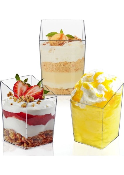Gösterildiği Gibi 16 Adet 8/16 Adet 85 ml Plastik Mini Dondurma Tatlı Bardağı Sofra Mousse Bardak Jöle Yoğurt Tatlı Noel Partisi Için Verilen (Yurt Dışından)