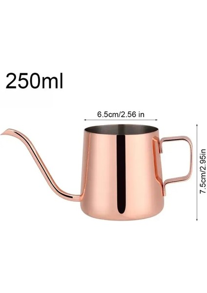 Rose RED-250ML 250/350ML Paslanmaz Çelik El Damla Cezve Çaydanlık Damla Su Isıtıcısı El Damla Uzun Borulu Su Isıtıcısı Fincan Filtre Ev Kahve Çay Potu (Yurt Dışından)