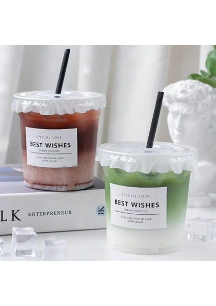 100 Adet Kaşık 50 Adet Kabarcık Çay Bardağı Dondurma Tatlı Kapaklı Bardak 50/set Net Kırmızı Tek Kullanımlık 98 Kalibre Pet Soğuk Içecek Bardağı 360ML/500ML Buzlu Kahve Fincanı (Yurt Dışından)