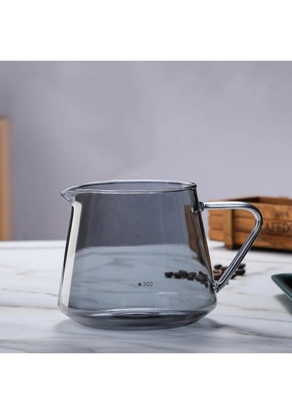 Gri Isıya Dayanıklı Cam Cezve El Damla Kahve Su Isıtıcısı Çay Sürahi Süt Sürahisi 600 ml V Şekli Emzik Sürahi Bira Fincan Coffeeware (Yurt Dışından)