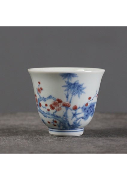 2 Adet 6x5.2 cm 50 ml 2 Adet/takım 50 ml Antik Mavi ve Beyaz Seramik Çay Bardağı Retro Uzun Ömür Şeftali Sanat Küçük Usta Fincan Chazhan Ev Kung Fu Çay Seti (Yurt Dışından)