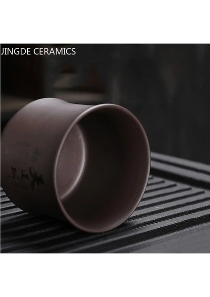 A9 6.7x5.9 cm 120 ml Çin Yixing Mor Kil Çay Fincanı Taşınabilir Meditasyon Fincan El Yapımı Butik Çay Kase Ana Fincan Özelleştirilmiş Çay Seti 120 ml (Yurt Dışından)