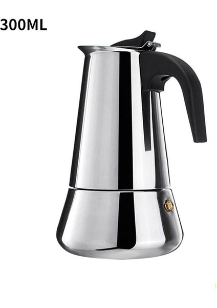 300ML 2/4/6/9 Bardak Kahve Makinesi Pot Paslanmaz Çelik Mocha Espresso Latte Soba Filtre Moka Kahve Makinesi Cezve Mutfak Için (Yurt Dışından)