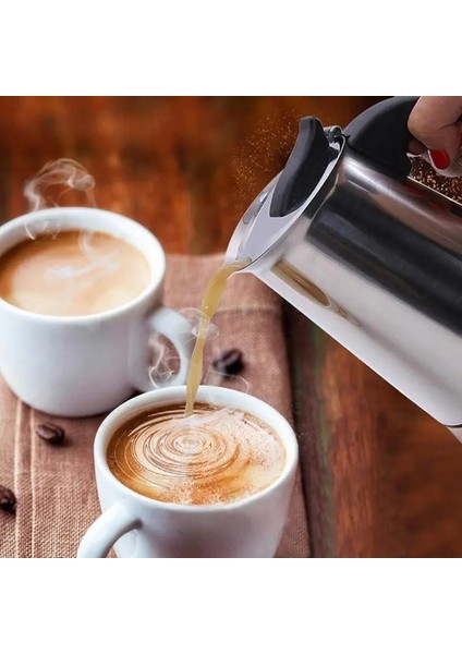 300ML 2/4/6/9 Bardak Kahve Makinesi Pot Paslanmaz Çelik Mocha Espresso Latte Soba Filtre Moka Kahve Makinesi Cezve Mutfak Için (Yurt Dışından) modelleri