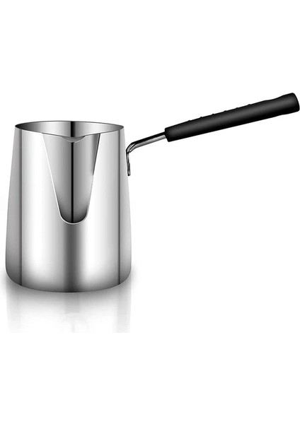 Gümüş 2x 600 ml Türk Cezve Paslanmaz Çelik Süt ve Kahve Isıtıcı Çikolata Tereyağı Eritme Potası (Yurt Dışından)