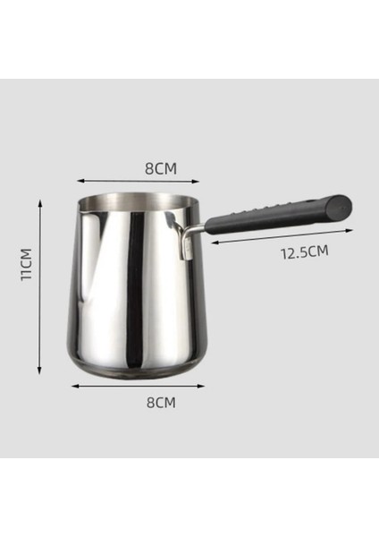 Gümüş 2x 600 ml Türk Cezve Paslanmaz Çelik Süt ve Kahve Isıtıcı Çikolata Tereyağı Eritme Potası (Yurt Dışından)