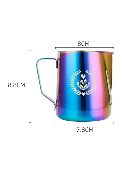 Renk-Logolu 600ML 350ML/600ML Paslanmaz Çelik Espresso Çekme Çiçek Fincan Süt Köpüğü Pot Süt Köpüğü Bardak Ölçekli Kahve Buhar Potu Kahve Aletleri (Yurt Dışından)