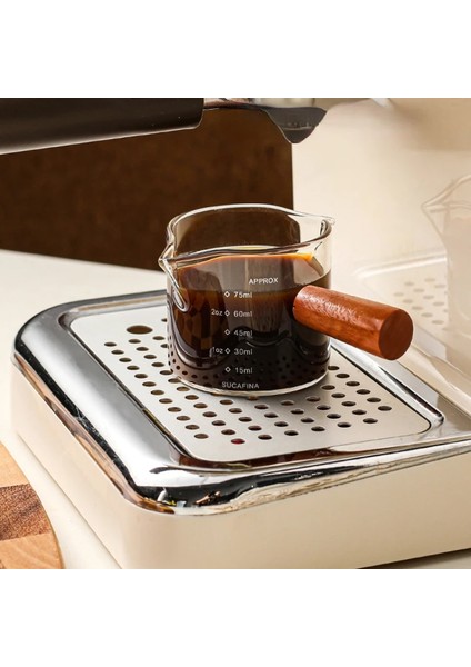 C Cam Kahve Süt Sürahi Köpürtücü Sürahi Mini Espresso Ocak Demlik Küçük Kahve Makinesi Kavanoz Çift Ölçekli Fincan Mutfak Aksesuarları (Yurt Dışından)