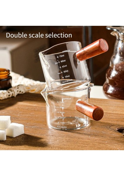 C Cam Kahve Süt Sürahi Köpürtücü Sürahi Mini Espresso Ocak Demlik Küçük Kahve Makinesi Kavanoz Çift Ölçekli Fincan Mutfak Aksesuarları (Yurt Dışından)