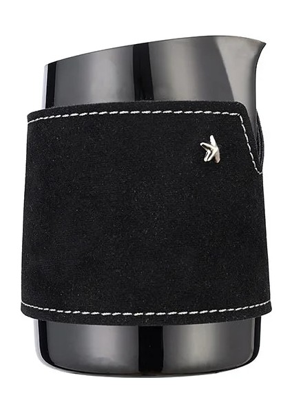 2 Adet Siyah Altın Paslanmaz Çelik 304 Espresso Kahve Sürahisi Latte Süt Sürahisi 420 ml Sürahi Barista Zanaat Hiçbir Kolu Süzgeç (Yurt Dışından)