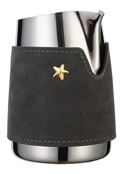 2 Adet Siyah Altın Paslanmaz Çelik 304 Espresso Kahve Sürahisi Latte Süt Sürahisi 420 ml Sürahi Barista Zanaat Hiçbir Kolu Süzgeç (Yurt Dışından)
