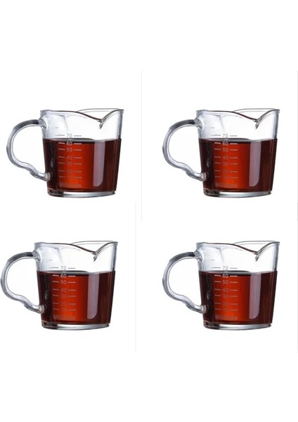 2 Adet Çift Ağızlı Ons Bardak 70ML Isıya Dayanıklı Cam Ölçüm Kabı Jigger Espresso Kahve Için Küçük Süt Fincanı Ölçekli (Yurt Dışından)