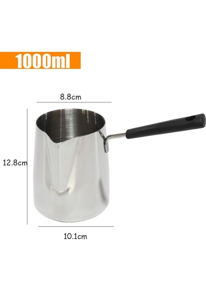 1000ML Uzun Saplı Balmumu Erime Tavası Dıy Mum Sabunu Erir Pot Kokulu Balmumu Erir Metal Kahve Toroid Sürahi Latte Süt Köpürtme Sürahisi (Yurt Dışından)