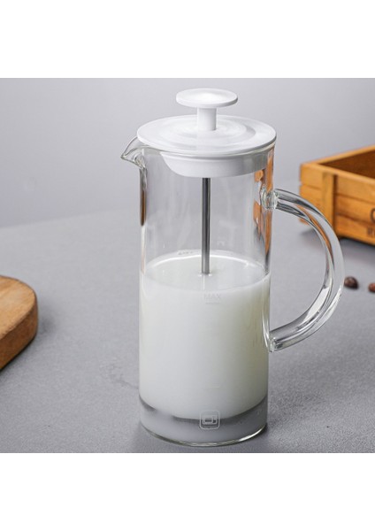 Beyaz Manuel Süt Köpürtücü Cam Süt Köpürtücü Cezve Cam Örgü Fransız Basın Kahve Makinesi Frother Sürahi Mikser Kreması Mutfak Aletleri (Yurt Dışından) fiyatları