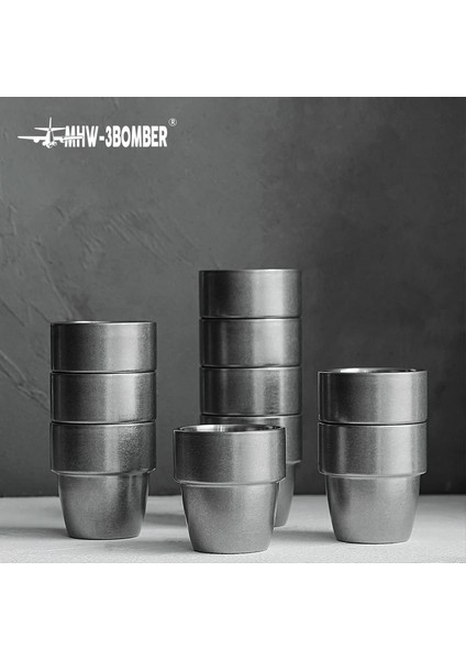 Kahve Fincanları 300ML Çift Duvar Paslanmaz Çelik Kahve Kupaları 300ML Yalıtımlı Espresso Bardakları Cappuccino Bardakları Için Çay Latte Chic Ev Barista Aksesuarı (Yurt Dışından) fırsatları