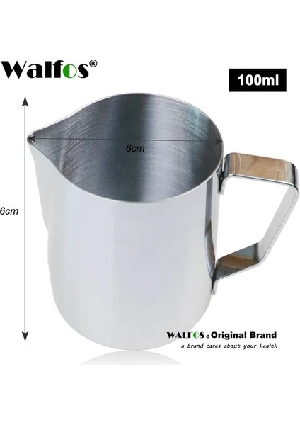 Walfos 100 ml Walfos Tarzı Espresso Kahve Süt Kupalar Bardak Tencere Sürahi Kolu Zanaat Kahve Çelenk Fincan Latte Sürahi Kalınlaşmış Paslanmaz Çelik (Yurt Dışından)