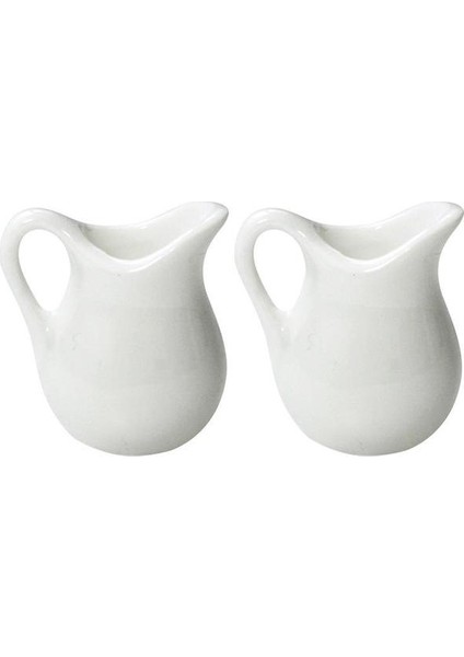 Beyaz 2 Adet Sürahi Kremalı Süt Sürahisi Seramik Mini Dağıtıcı Sos Porselen Espresso Dollhouse Kahve Şurubu Küçük Sos Fincanı (Yurt Dışından)