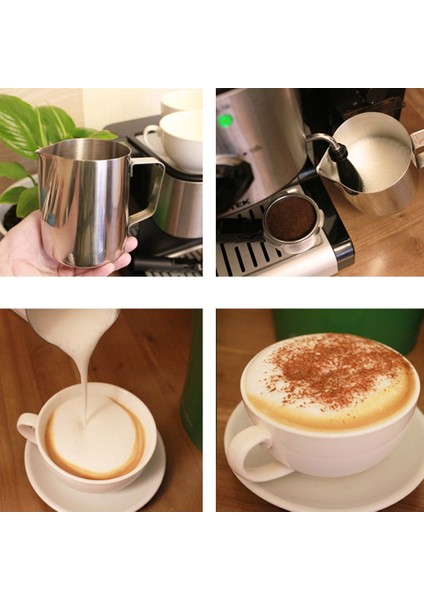 06 Kahve Süt Buharda Köpürtme Sürahi Paslanmaz Çelik Yapışmaz Süt Sürahisi Çekme Çiçek Fincan Kahve Cappuccino Latte Sanat Için Mükemmel (Yurt Dışından) fırsatları
