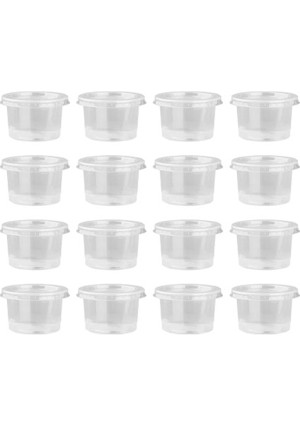 7.5x5.9x4.5cm 50 Adet 140ML Tek Kullanımlık Plastik Saklama Kutusu Şeffaf Porsiyon Bardaklar Kapaklı Kaseler Köpükler Sos Jöle Yoğurt (Yurt Dışından)