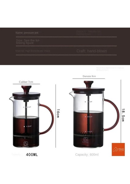 Zeytin Ağacı Kapaklı 400 ml Kahve Makinesi Fransız Basın Filtresi Çay Brewer Coffeeware Teaware Basit Basınçlı Cam Pot Kahve Makinesi El Punch Pot Çay Makinesi (Yurt Dışından) modelleri