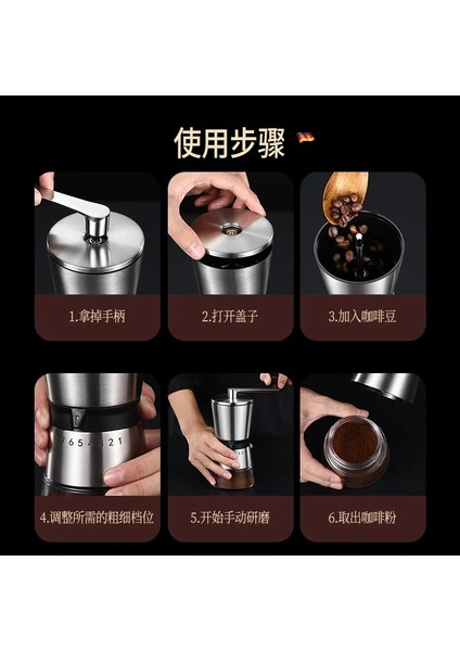 Ahşap Tahıl 6/8 Dişliler Manuel Kahve Öğütücü Çıkarılabilir Ayarlanabilir Taşınabilir Öğütücü Kahve Makinesi Seramik Taşlama Çekirdek Baharat Öğütücü 304 Abs (Yurt Dışından) fırsatları