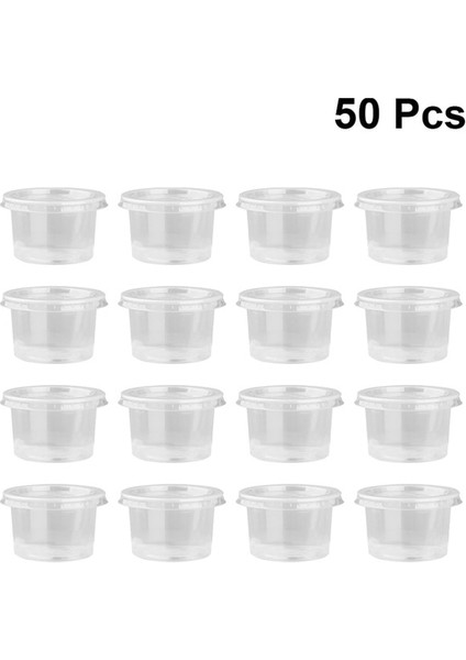 Resim 1 50PCS 140ML Tek Kullanımlık Konteyner Yoğurt Musları Jöle Sosu Şeffaf Porsiyon Kapaklı Bardaklar Kaseler Için (Yurt Dışından)