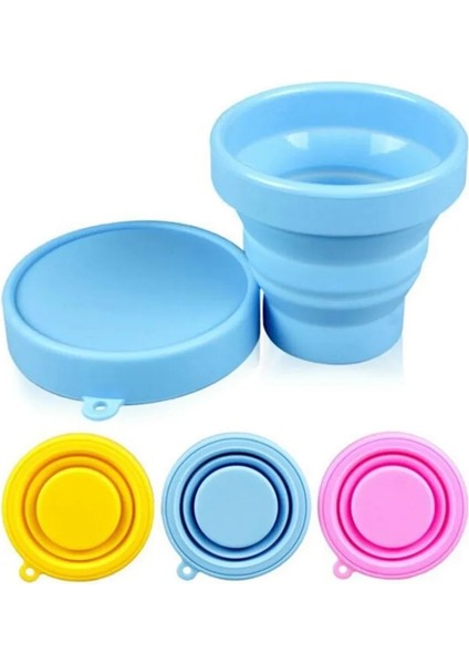 Sarı 170ML 1 Adet Taşınabilir Silikon Geri Çekilebilir Katlanır Kapaklı Bardak Teleskopik Katlanabilir Açık Seyahat Içme Bardağı Kahve Çay Bardağı (Yurt Dışından)