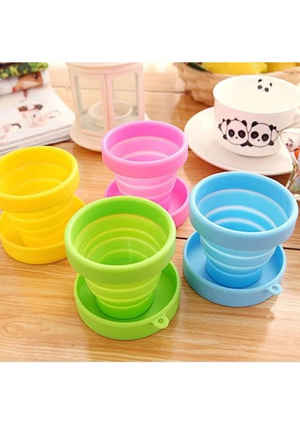 Sarı 170ML 1 Adet Taşınabilir Silikon Geri Çekilebilir Katlanır Kapaklı Bardak Teleskopik Katlanabilir Açık Seyahat Içme Bardağı Kahve Çay Bardağı (Yurt Dışından)