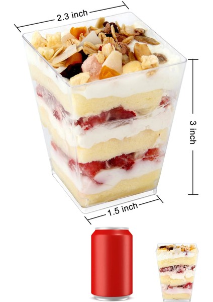 30 Adet 30 Adet Tatlı Bardağı Plastik Tek Kullanımlık Dondurma Kare Tatlı Servis Bardakları Partiler Için Olaylar Catering Meze Bardak (Yurt Dışından)