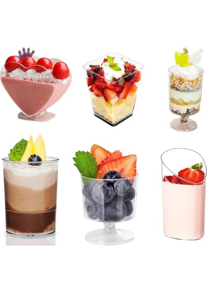 30 Adet 30 Adet Tatlı Bardağı Plastik Tek Kullanımlık Dondurma Kare Tatlı Servis Bardakları Partiler Için Olaylar Catering Meze Bardak (Yurt Dışından)
