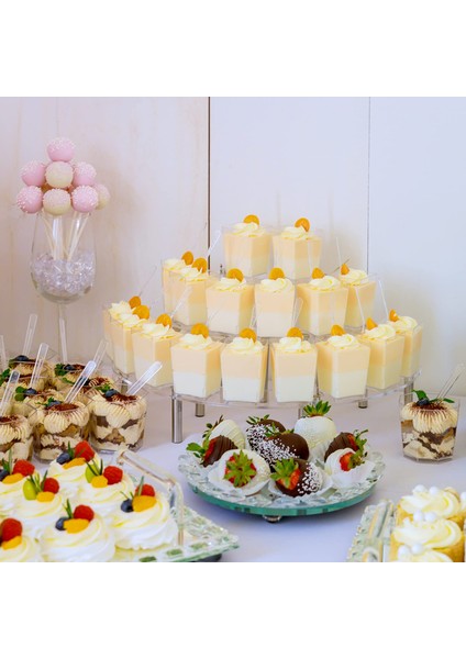 30 Adet 30 Adet Tatlı Bardağı Plastik Tek Kullanımlık Dondurma Kare Tatlı Servis Bardakları Partiler Için Olaylar Catering Meze Bardak (Yurt Dışından)