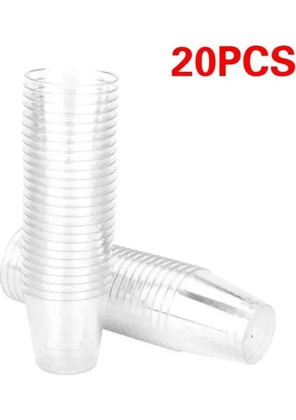 20 Adet 30ML 1/20 Adet 30/35ML Yeni Tek Kullanımlık Şeffaf Plastik Bardak Piknik Doğum Günü Mutfak Parti Sofra Jöle Dondurma Bardak Ev Mutfak Fincanı (Yurt Dışından)