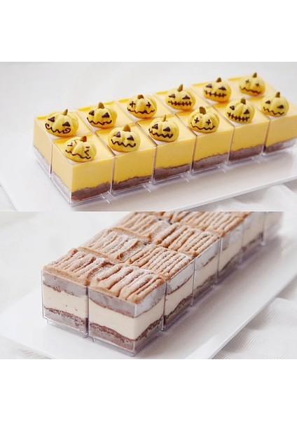 40 Adet 20/40/60 Adet Mini Tatlı Bardak Tek Kullanımlık Plastik Bardaklar 60 ml Şeffaf Puding Mousse Jöle Yoğurt Gıda Kabı (Yurt Dışından)