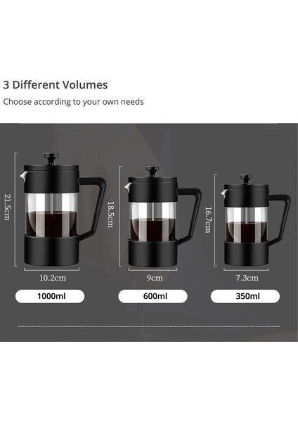350ML 350 600 1000ML Fransız Basın Kahve Makinesi Yüksek Borosilikat Cam Ev Kahve Bira Makinesi Süt Köpüğü Köpürtücü Barista Çay Makinesi (Yurt Dışından)