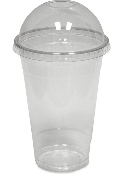 700 ml 24 Oz 50 Adet 720 ml Şeffaf Plastik Tek Kullanımlık Bardak Kubbe Kapaklı Buzlu Soğuk Içecek Kahve Çay Suyu Smoothie Kabarcık Boba Frappucino, Büyük Boy (Yurt Dışından)
