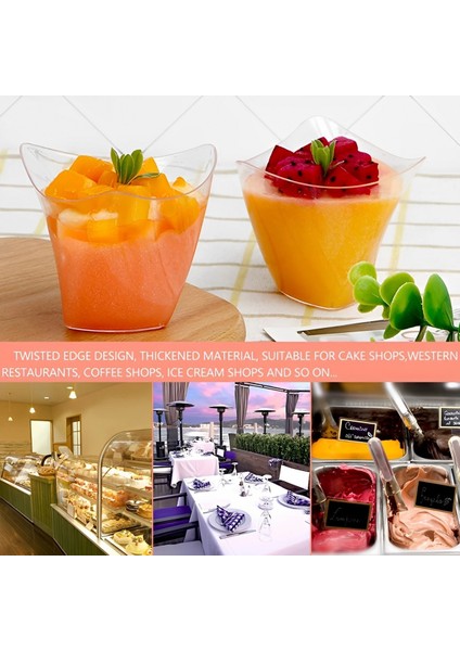 50 Adet 50 Adet 100 ml Tatlı Bardak Plastik Şeffaf Mini Tatlı Puding Mousse Aperatifler Bardak Doğum Günü Partisi Dondurma Fincan Ev Verilen (Yurt Dışından) indirimleri