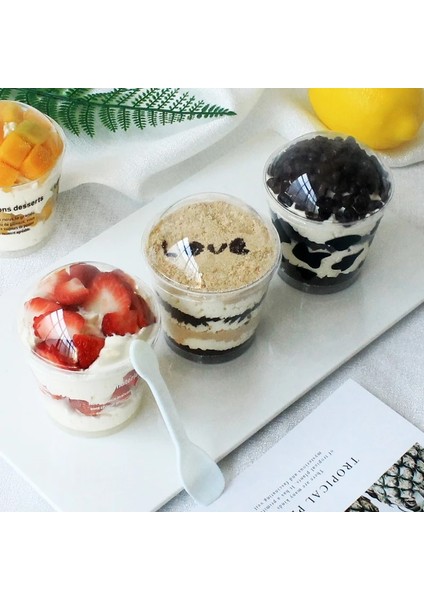 Bir 50 Adet/paket 200 ml Köpük Fincan Tatlı Puding Tek Kullanımlık Plastik Kek Fincan Tatlı Paketi Pişirme Malzemeleri (Yurt Dışından)