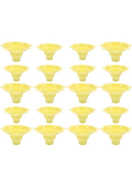 Sarı 20 Adet Yaratıcı Kar Smoothie Bardak Smoothie Kapları Çiçek Dondurma Koni Bardak Sünger Dondurma Fincan Tıraş Kum Buz Kasesi (Yurt Dışından)