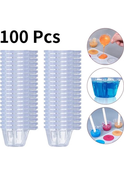 50 Adet 100 Adet 40ML Plastik Tek Kullanımlık Bardak Dağıtıcı Silikon Reçine Kalıp Seti Dıy Epoksi Reçine Takı Yapımı Araçları Aksesuarları (Yurt Dışından)