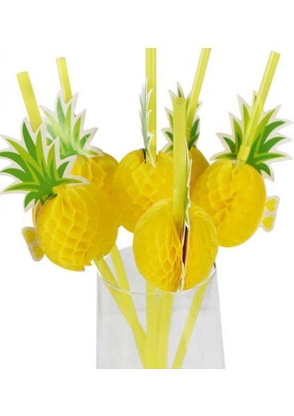 Kağıt 04 50 Adet 25/50 Adet Kağıt Payet Bükülebilir Flamingo Tropikal Şemsiye Ananas Kokteyl Içme Düğün Parti Meyve Suyu Içecek Saman (Yurt Dışından)